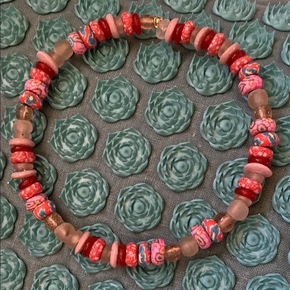 Beaded choker Necklace handmade OS